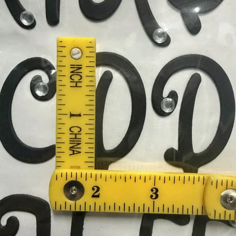 62 Piece Black Alphabet Stickers with Rhinestone Accents